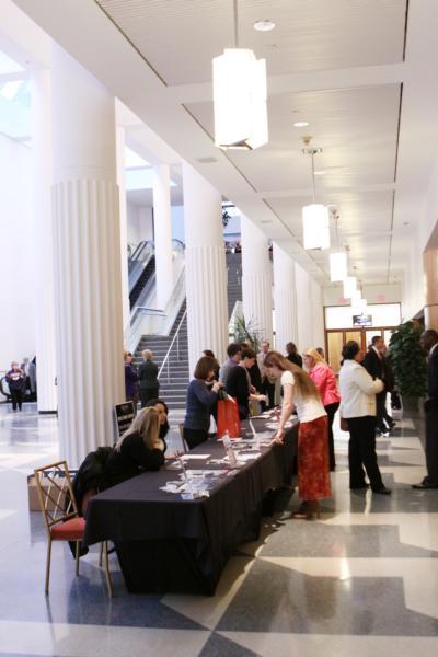 Our volunteers were hard at work fulfilling ribbon and wristband orders for breakfast attendees.