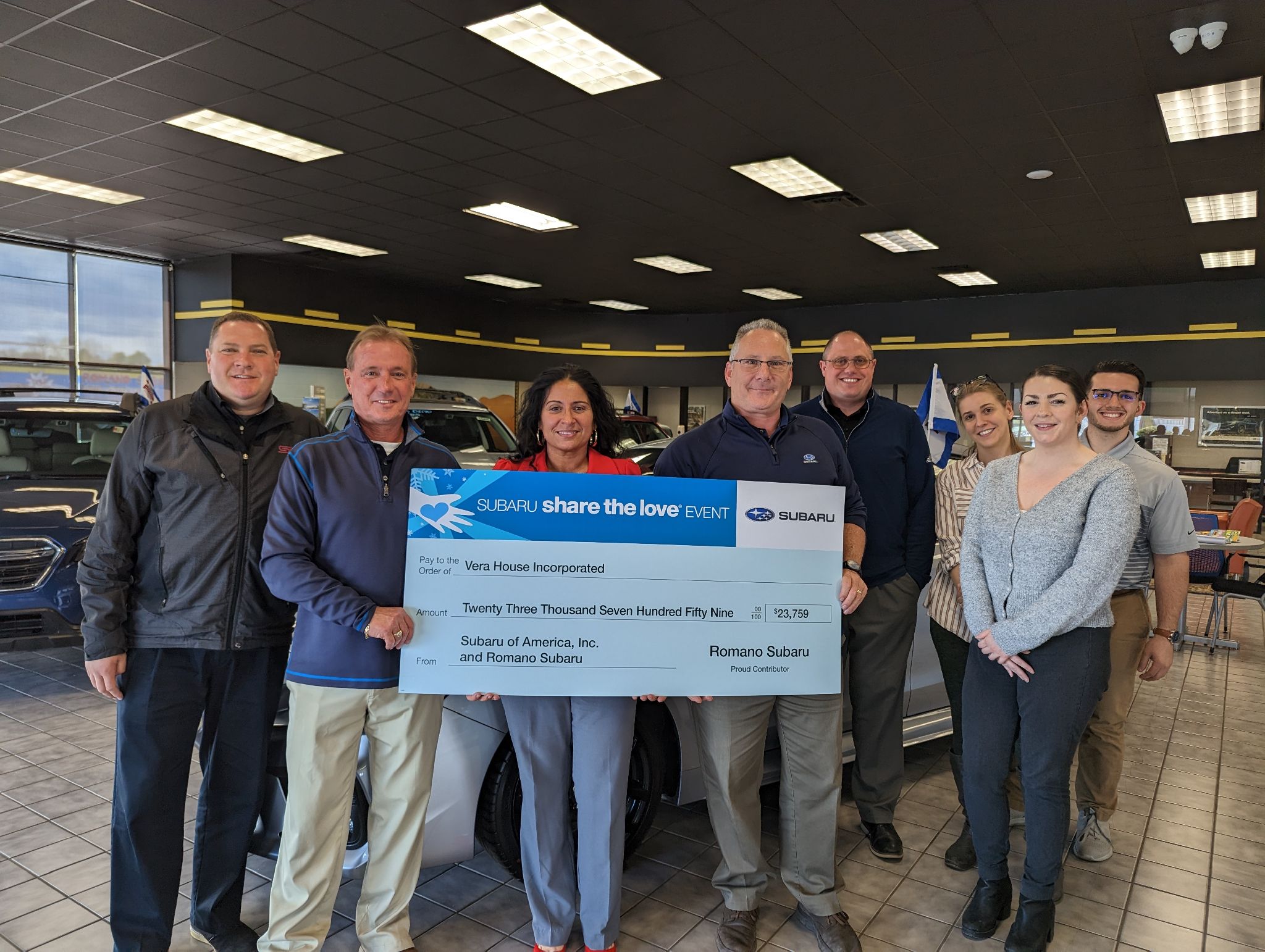 Romano Subaru 2023 Share the Love Event Check Presentation