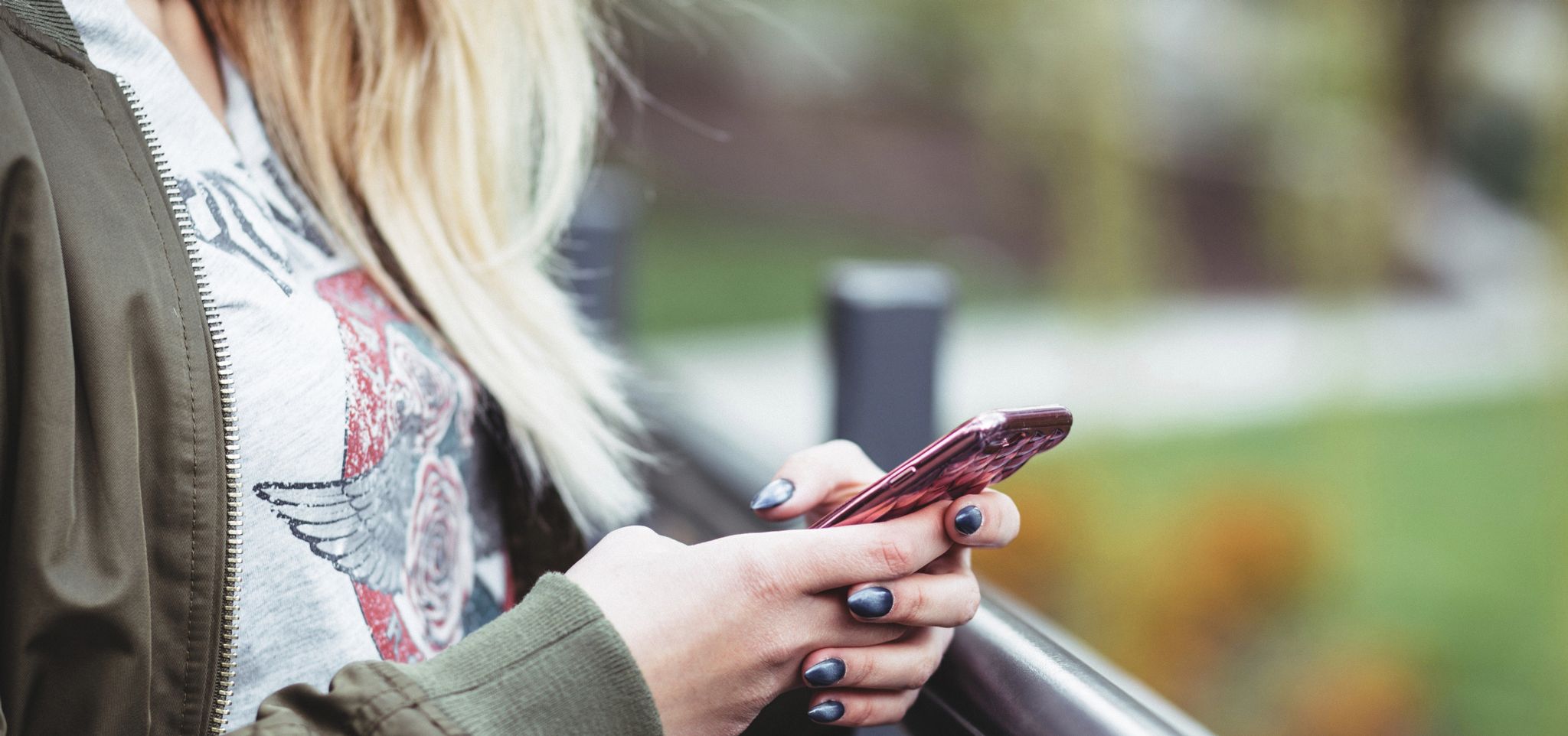 Woman holding phone